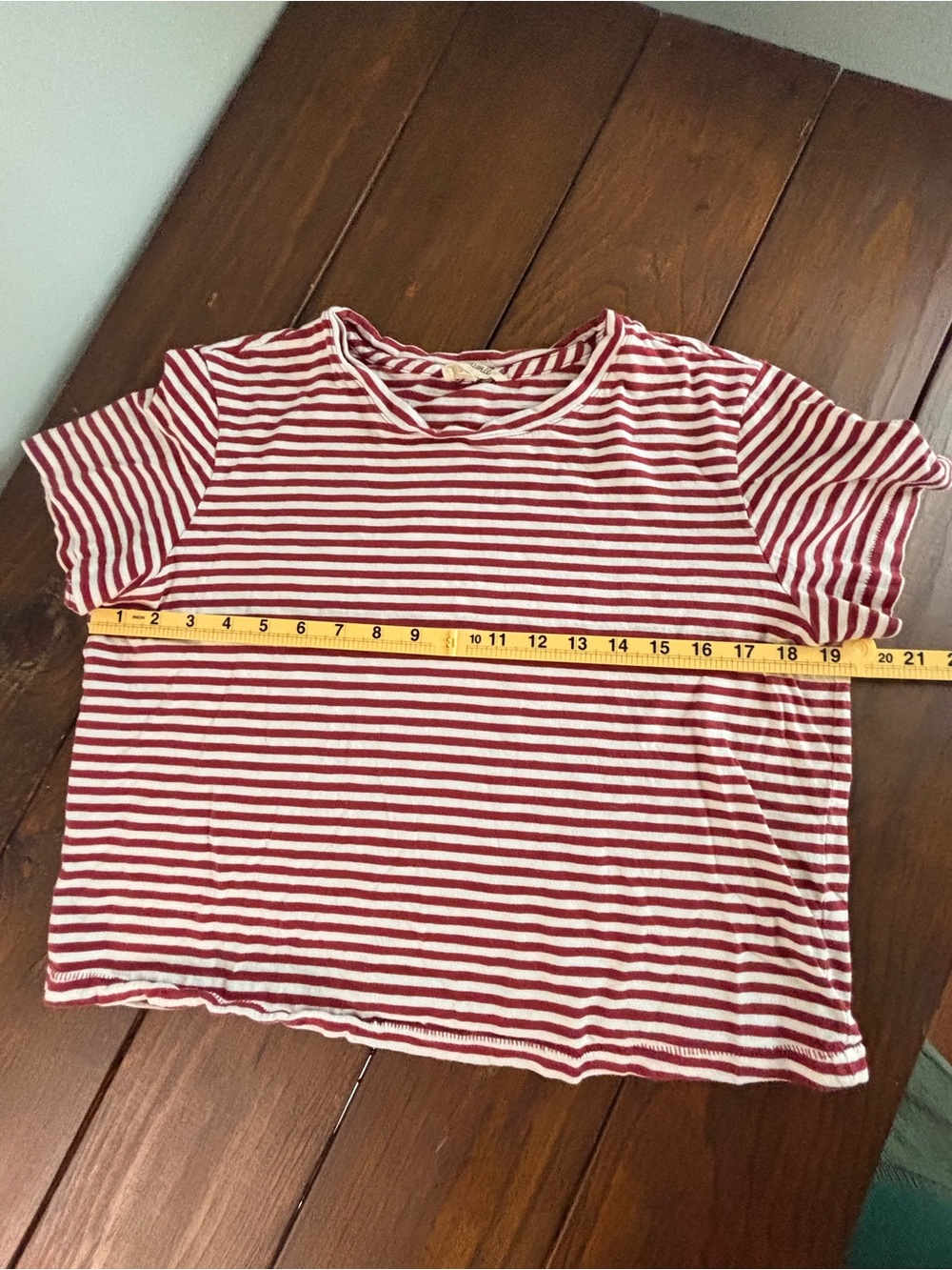 Madewell Red White Striped Crop Top Size Small Cottagecore Coastal Preppy - Picture 6 of 6